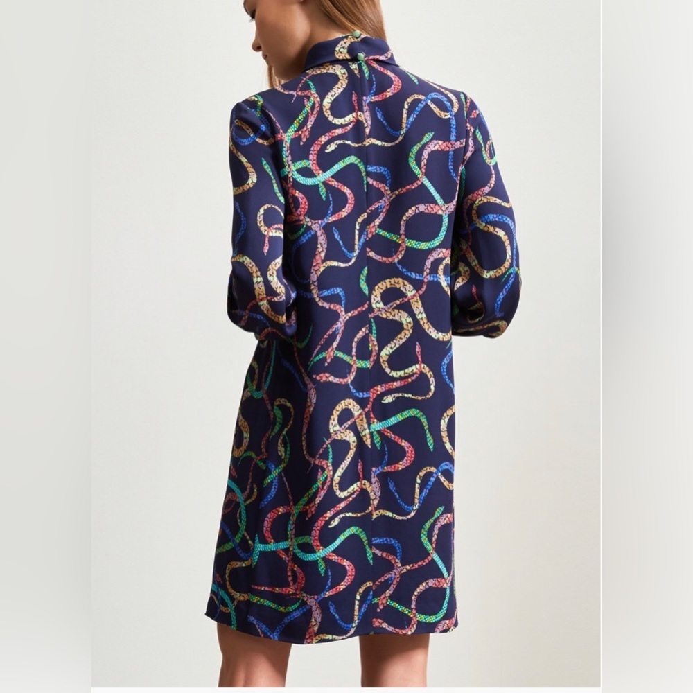 NWT Shanghai Tang-Silk Snake Print Dress in size 4-Darby dress - Picture 4 of 11